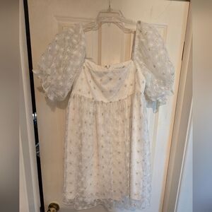 Altar'd State Cream Dress with Gold Star Accents